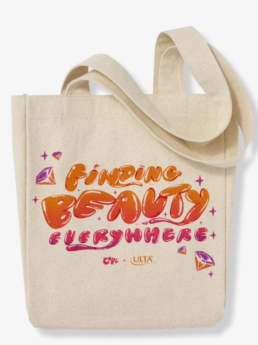 NWT Ulta Beauty “Finding Beauty Everywhere” Cream Canvas Tote